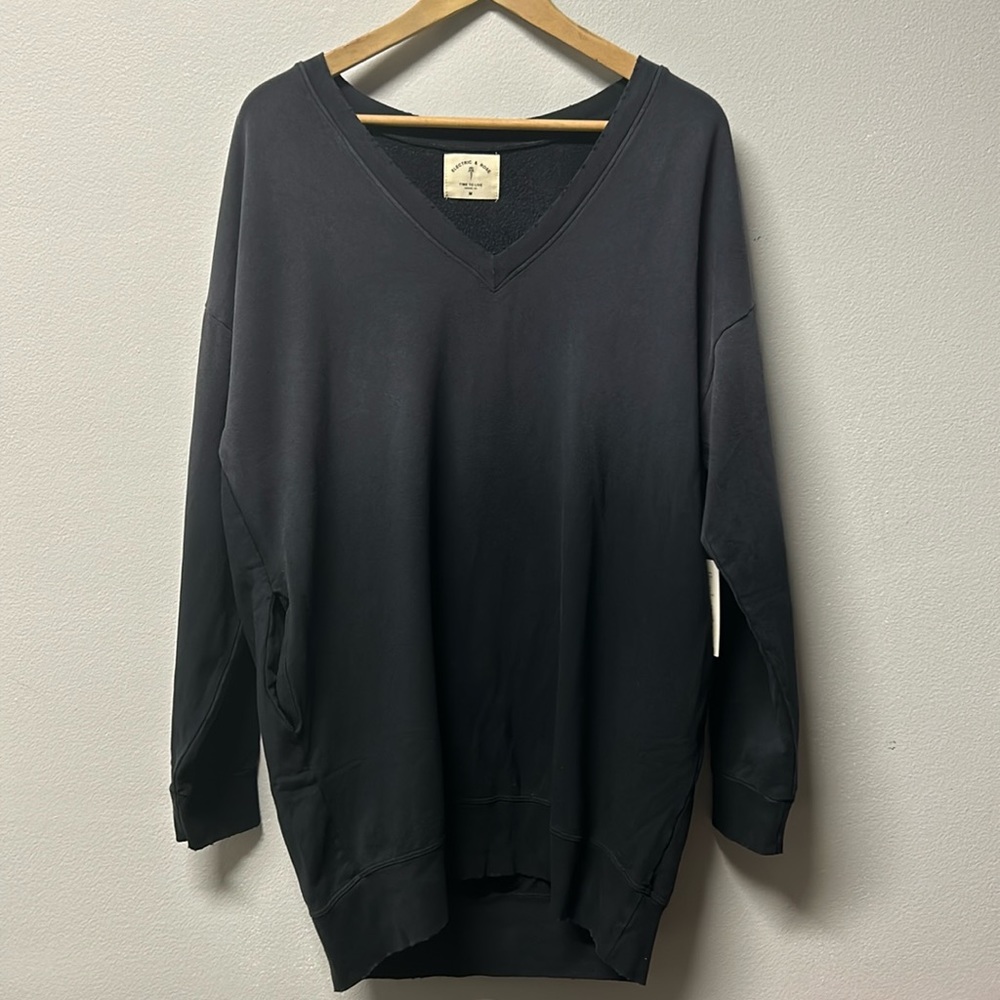 Electric & Rose Kendall Sweatshirt Mini Dress Black Medium